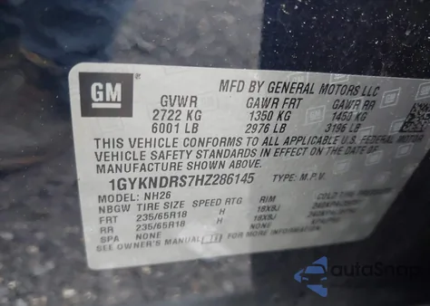 2017 Cadillac Xt5 Luxury из США, поврежденный, VIN 1GYKNDRS7HZ286145